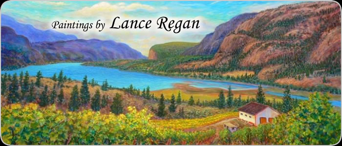 Lance Regan Painting of Vineyard in Okanagan